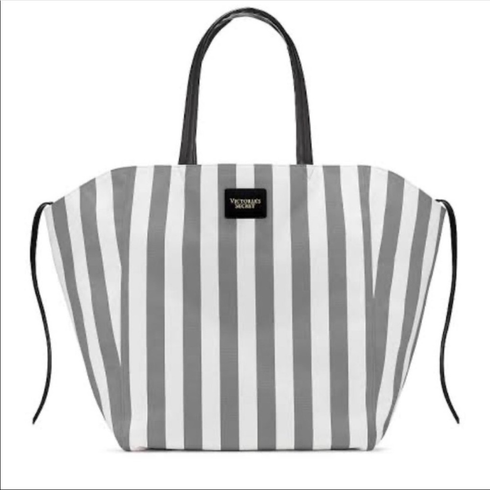 Victoria Secret large stripped tote bag